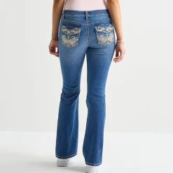 Vanilla Star Womens Juniors Mid Rise Bootcut Jean