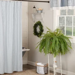 Vhc Brands Sawyer Mill Blue Ticking Shower Curtain