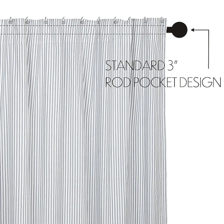 Vhc Brands Sawyer Mill Blue Ticking Shower Curtain