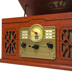 Victor state 7-in-1 mahogany wood music Turntable