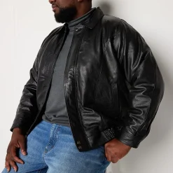 Victory Mens Big and Tall Leather Midweight Jacket