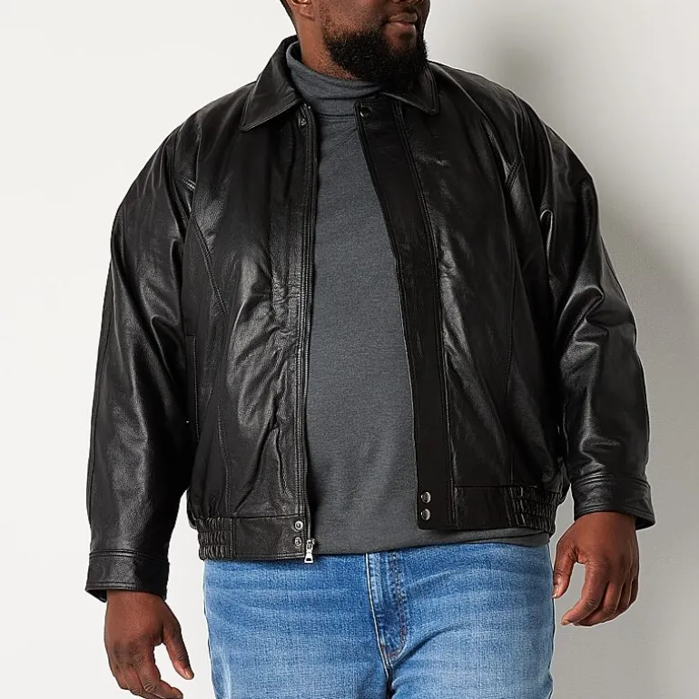 Victory Mens Big and Tall Leather Midweight Jacket