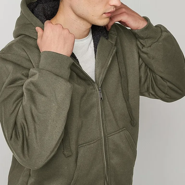Victory Mens Fleece Hooded Midweight Jacket
