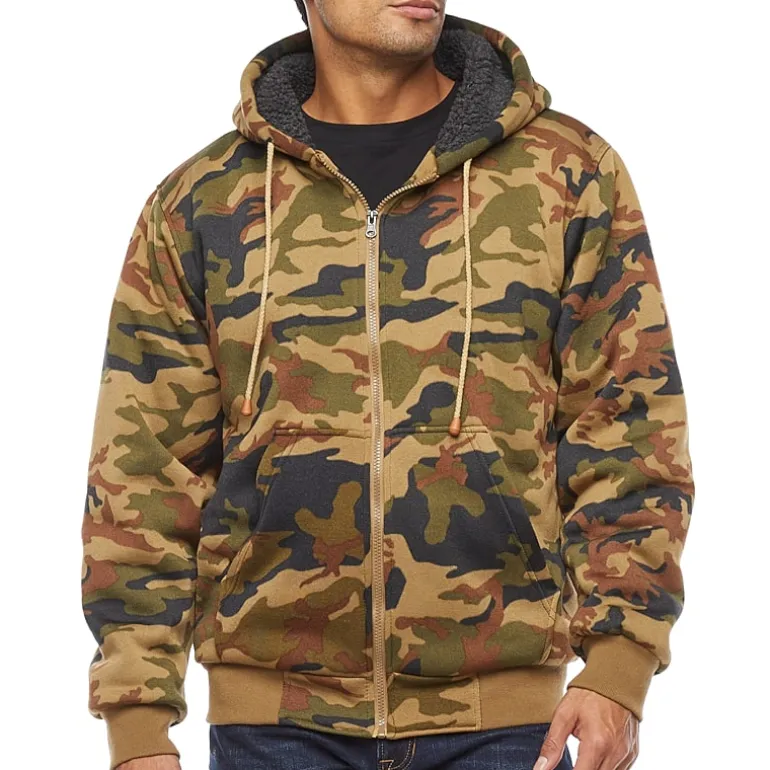 Victory Mens Fleece Hooded Midweight Jacket