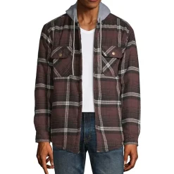 Victory Mens Hooded Midweight Shirt Jacket