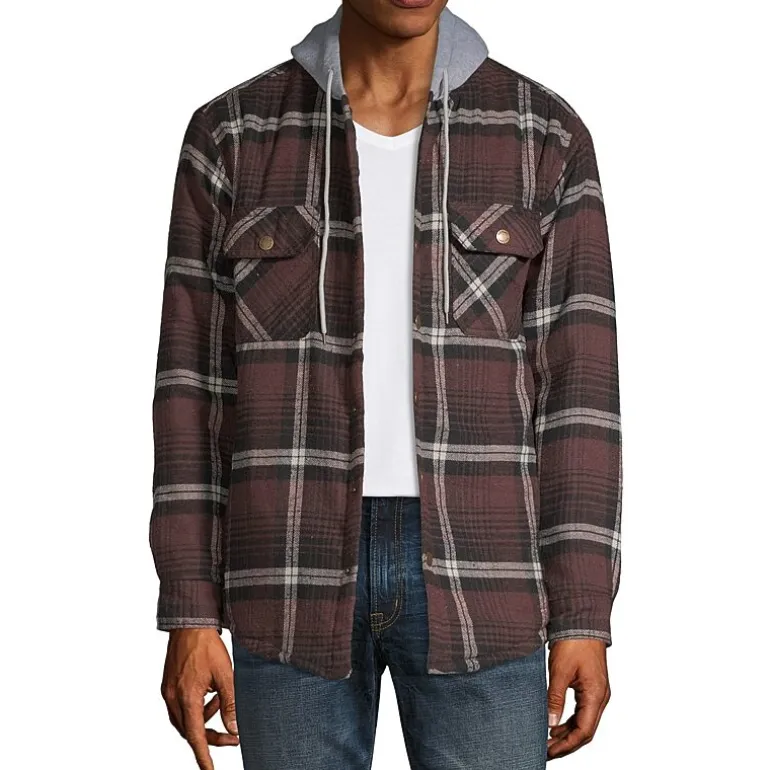 Victory Mens Hooded Midweight Shirt Jacket