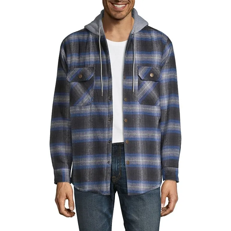 Victory Mens Hooded Midweight Shirt Jacket