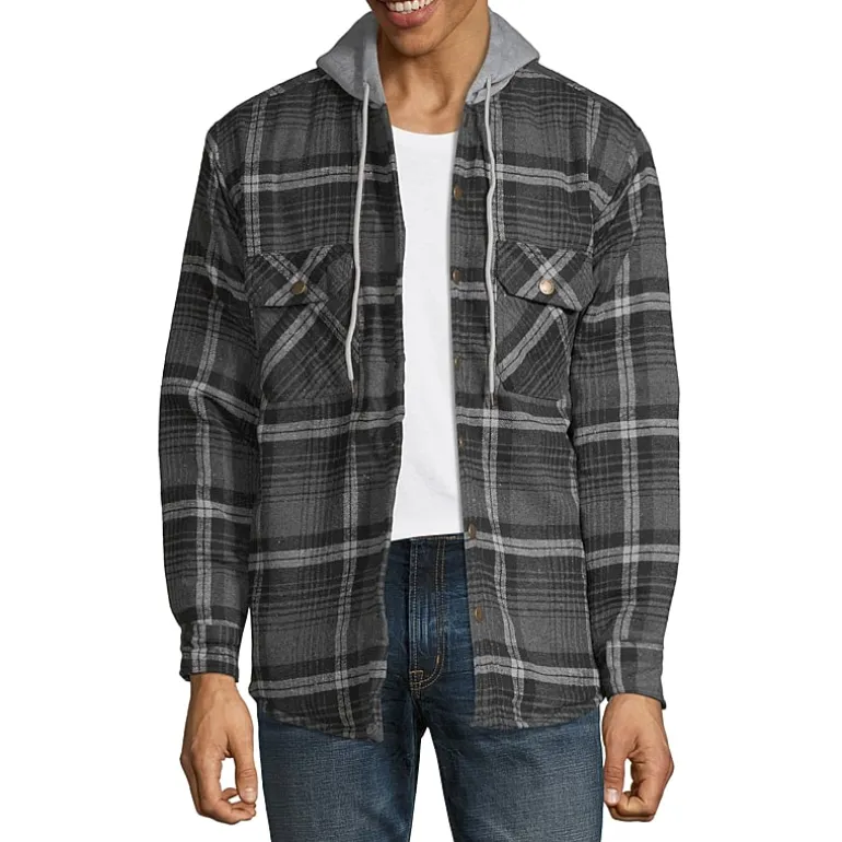 Victory Mens Hooded Midweight Shirt Jacket