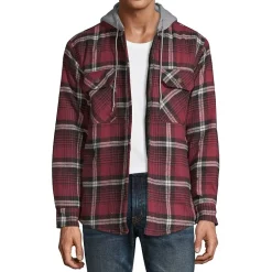 Victory Mens Hooded Midweight Shirt Jacket