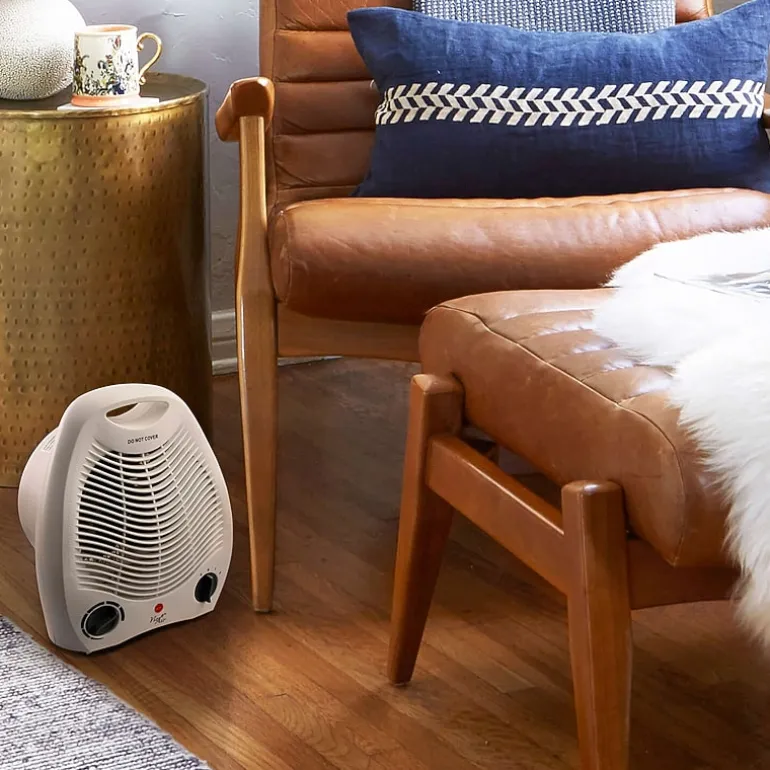 Vie Air 1500W Portable 2-Settings White Office Fan Heater with Adjustable Thermostat