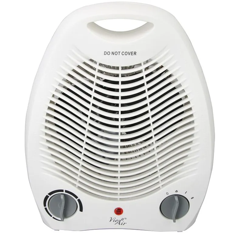 Vie Air 1500W Portable 2-Settings White Office Fan Heater with Adjustable Thermostat