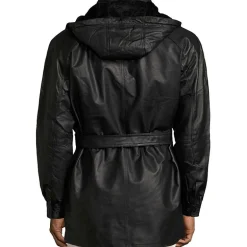 Vintage Leather Hooded Parka With Zip Out Lining - Big