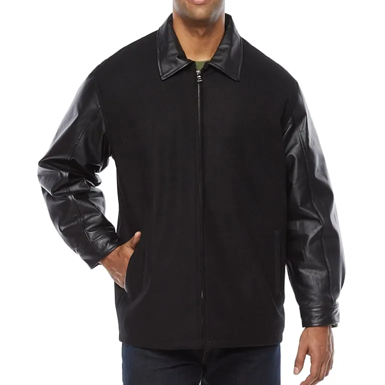 Vintage Leather Mens Big Leather Heavyweight Varsity Jacket