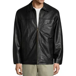 Vintage Leather Mens Big & Tall Lambskin Jacket with Zip Out Lining