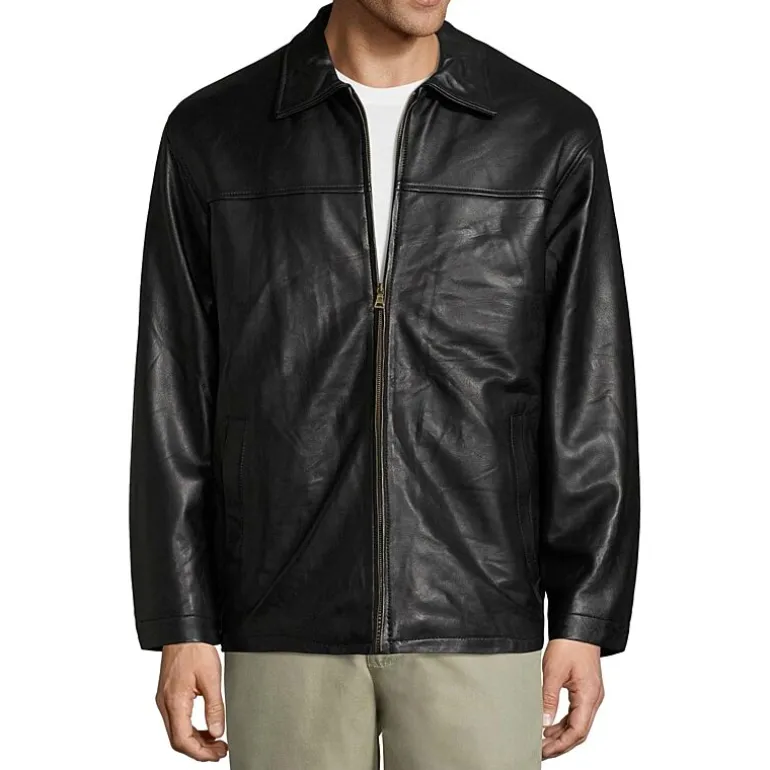 Vintage Leather Mens Big & Tall Lambskin Jacket with Zip Out Lining