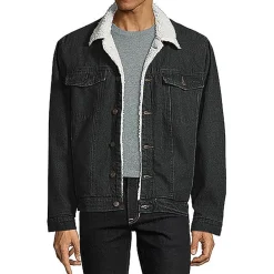 Vintage Leather Mens Denim Midweight Jacket