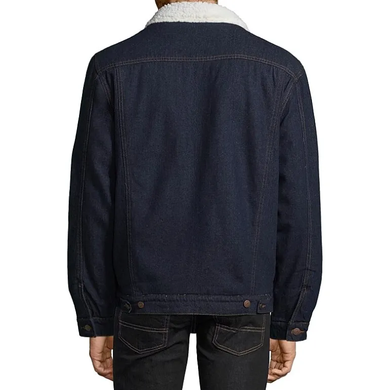 Vintage Leather Mens Denim Midweight Jacket