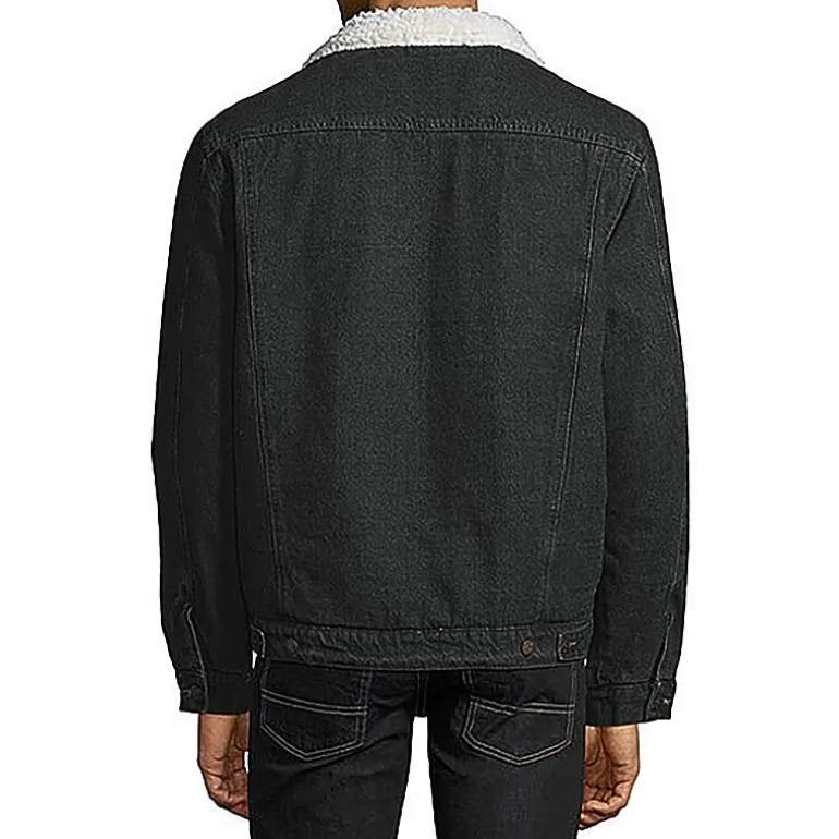 Vintage Leather Mens Denim Midweight Jacket