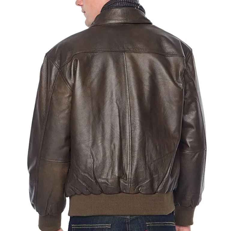 Vintage Leather Nappa Aviator Jacket with Zip Out Lining