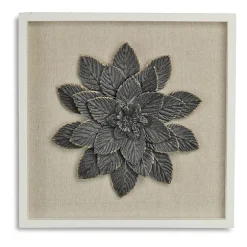 Vita Framed Elegant Flower Metal Wall Art