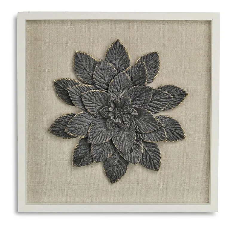 Vita Framed Elegant Flower Metal Wall Art