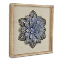Vita Framed Elegant Flower Metal Wall Art