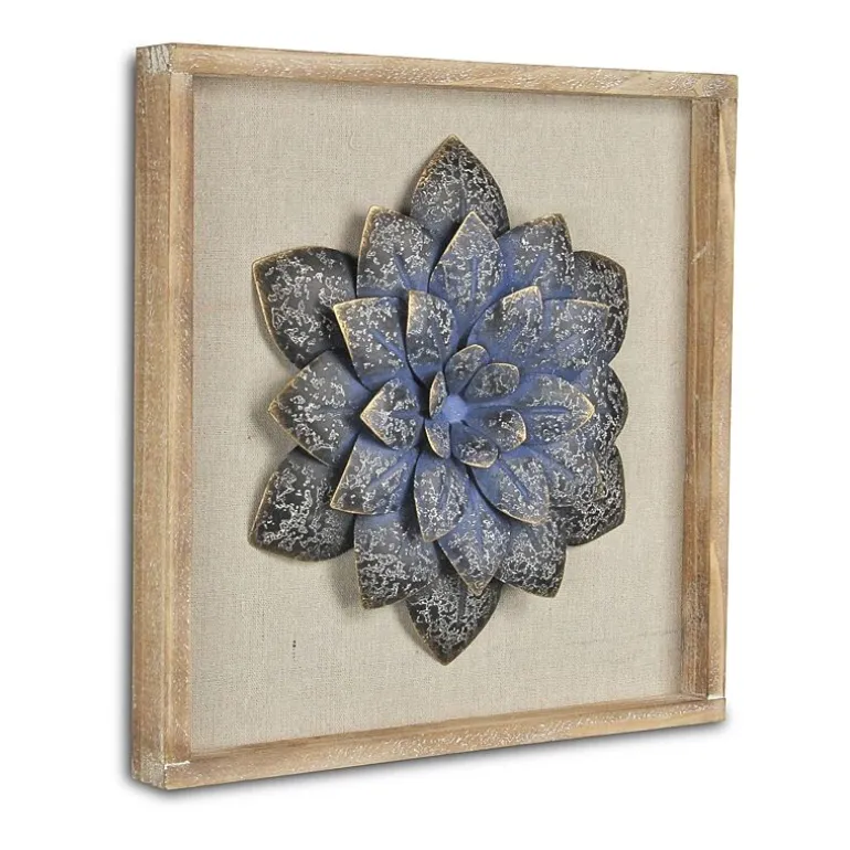 Vita Framed Elegant Flower Metal Wall Art