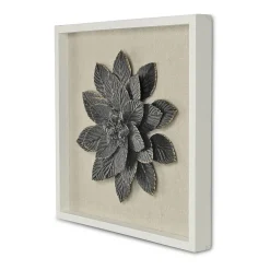 Vita Framed Elegant Flower Metal Wall Art