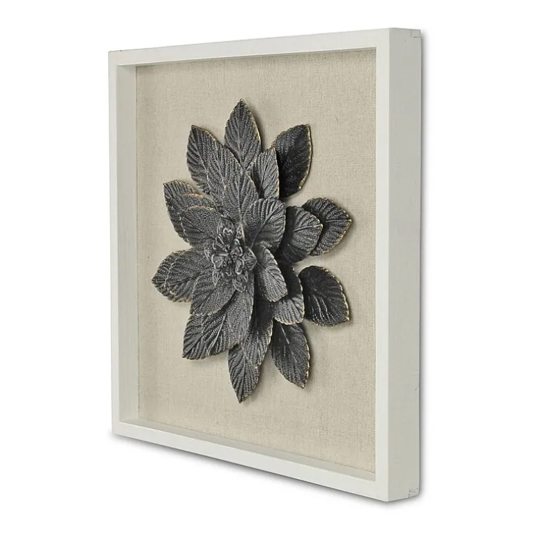 Vita Framed Elegant Flower Metal Wall Art