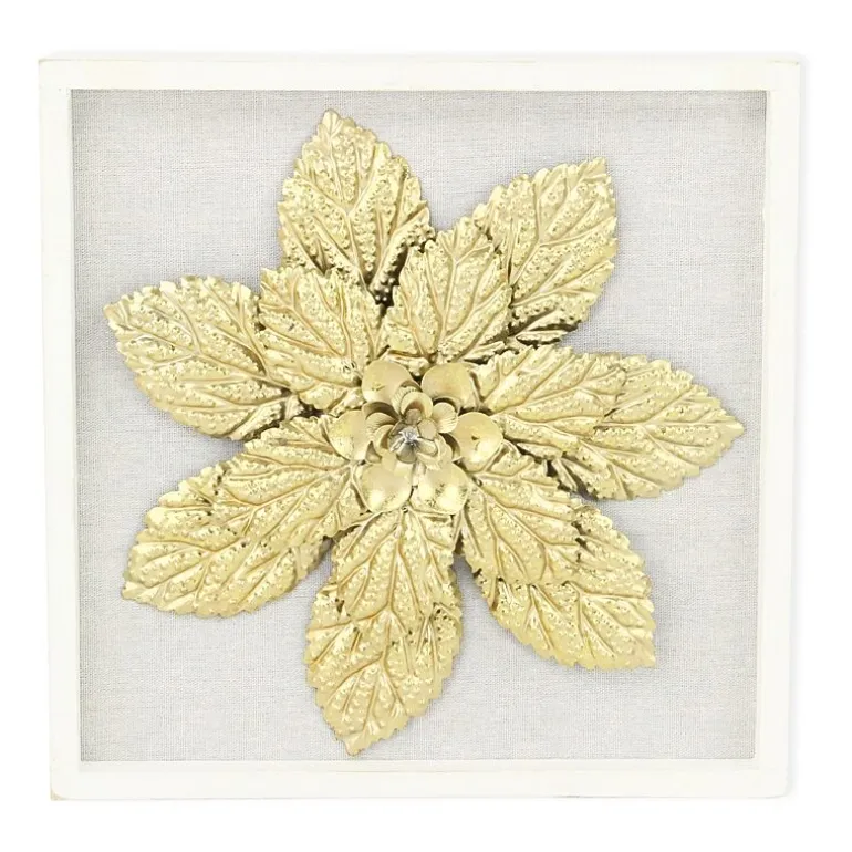 Vita Framed Elegant Flower Metal Wall Art