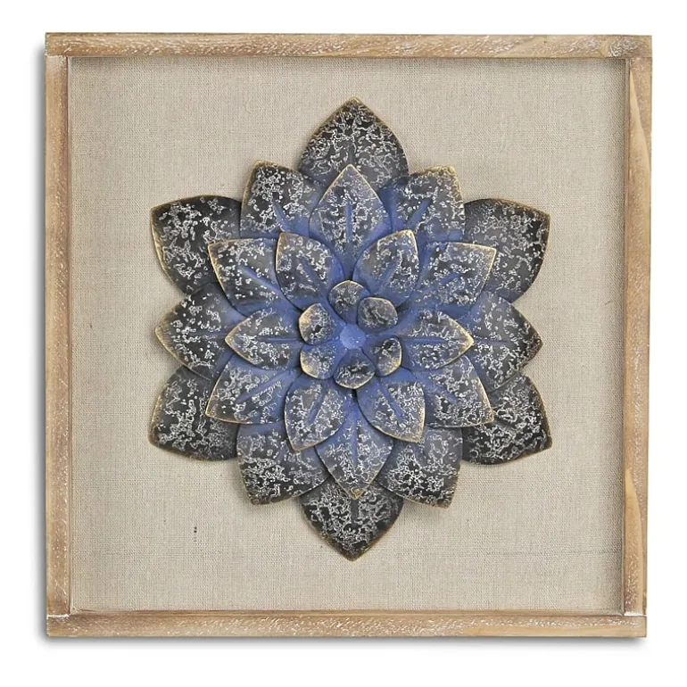 Vita Framed Elegant Flower Metal Wall Art