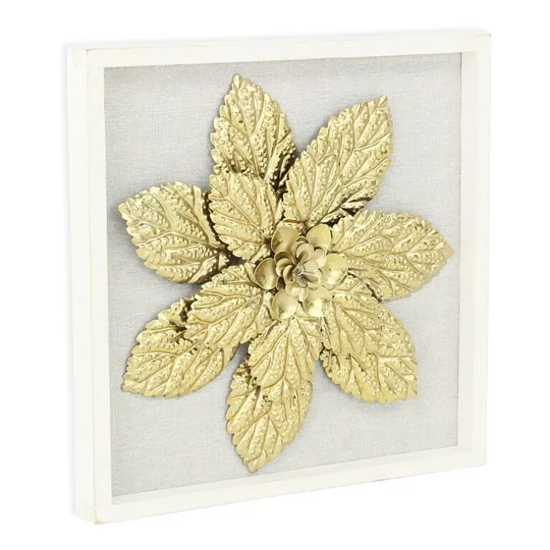 Vita Framed Elegant Flower Metal Wall Art