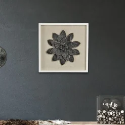 Vita Framed Elegant Flower Metal Wall Art