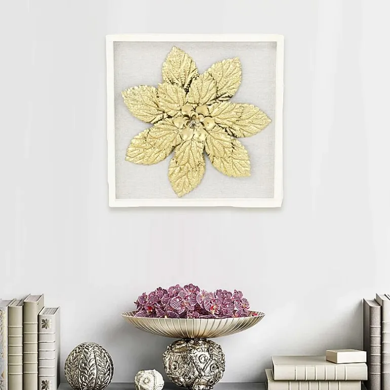 Vita Framed Elegant Flower Metal Wall Art