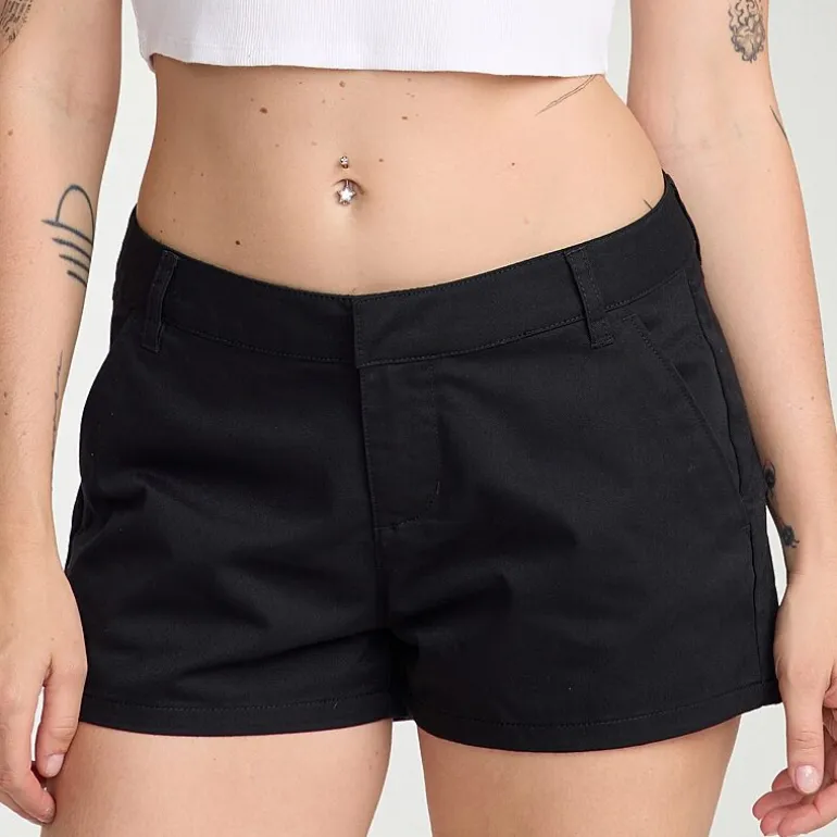 VOLCOM Juniors Womens Mid Rise Juniors Shortie Short