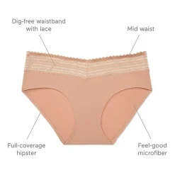 Warners® No Pinching, No Problems® Dig-Free Comfort Waist with Lace Microfiber Hipster 5609J