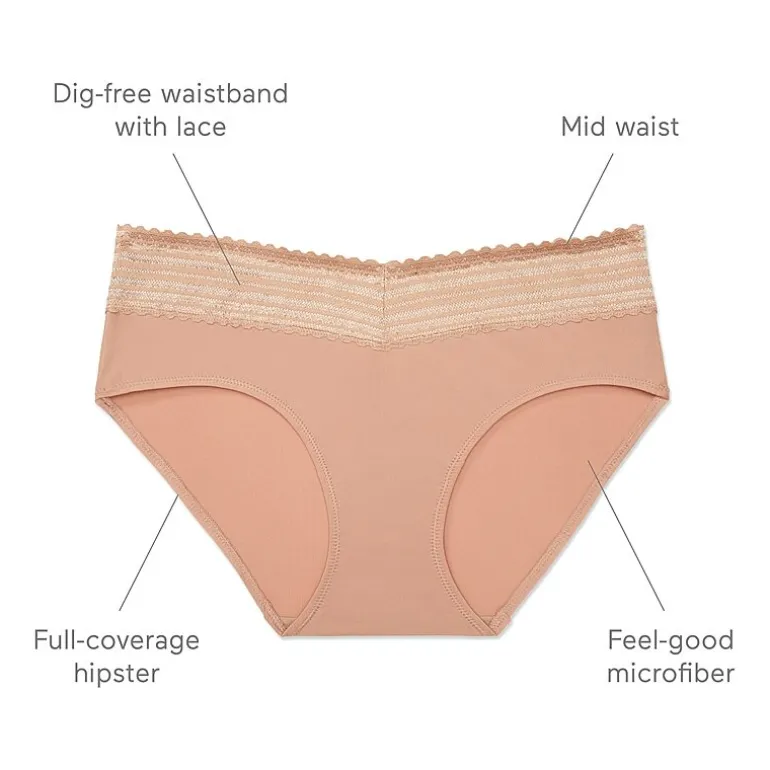 Warners® No Pinching, No Problems® Dig-Free Comfort Waist with Lace Microfiber Hipster 5609J