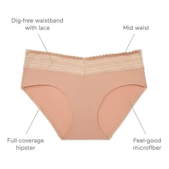 Warners® No Pinching, No Problems® Dig-Free Comfort Waist with Lace Microfiber Hipster 5609J