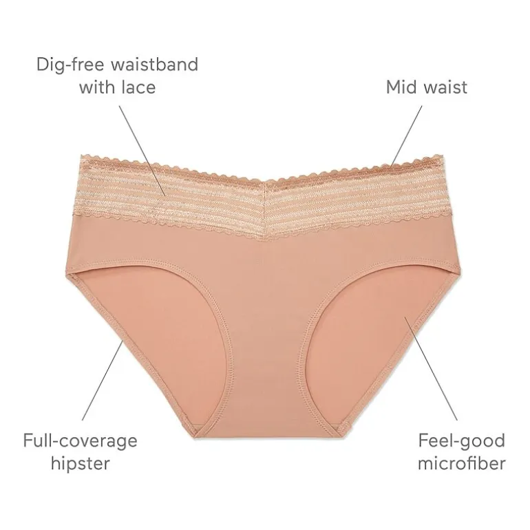 Warners® No Pinching, No Problems® Dig-Free Comfort Waist with Lace Microfiber Hipster 5609J