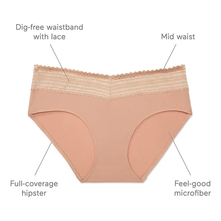 Warners® No Pinching, No Problems® Dig-Free Comfort Waist with Lace Microfiber Hipster 5609J