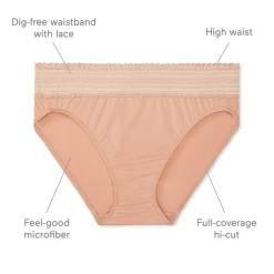 Warners® No Pinching No Problems® DigFree Comfort Waist with Lace Microfiber Hi-Cut 5109J