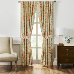 Waverly Spring Rod Pocket Light-Filtering Single Curtain Panel