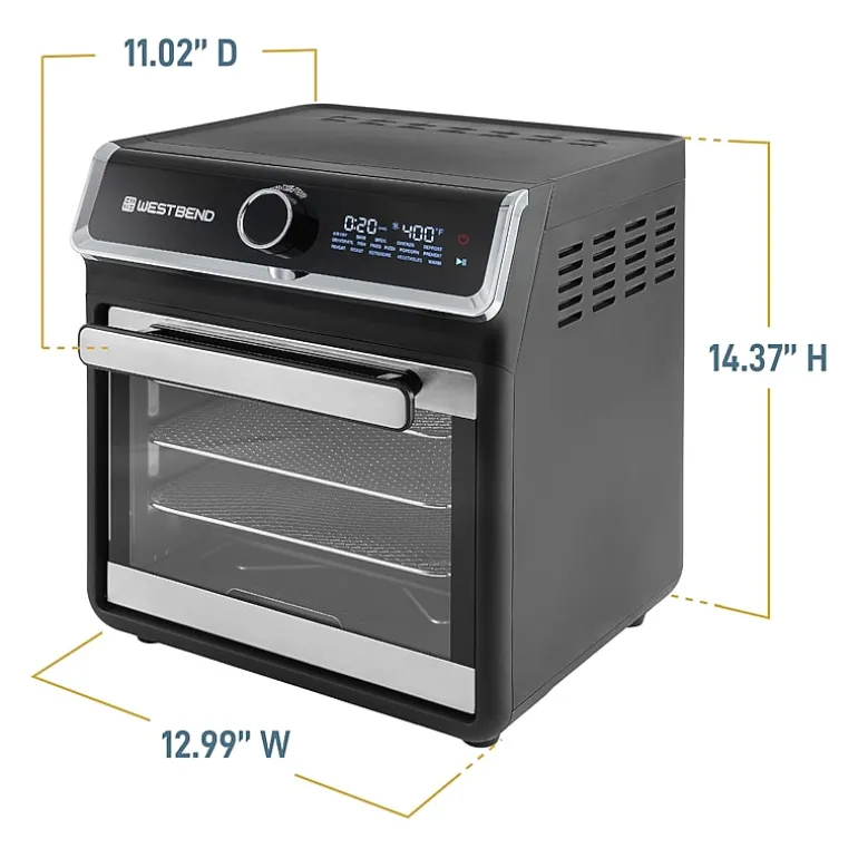 West Bend 15 Qt. Air Fryer Oven with 16 Presets, in Black