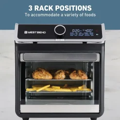 West Bend 15 Qt. Air Fryer Oven with 16 Presets, in Black