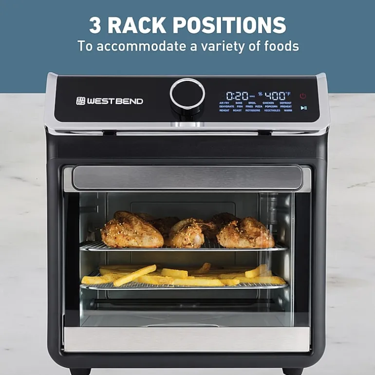 West Bend 15 Qt. Air Fryer Oven with 16 Presets, in Black