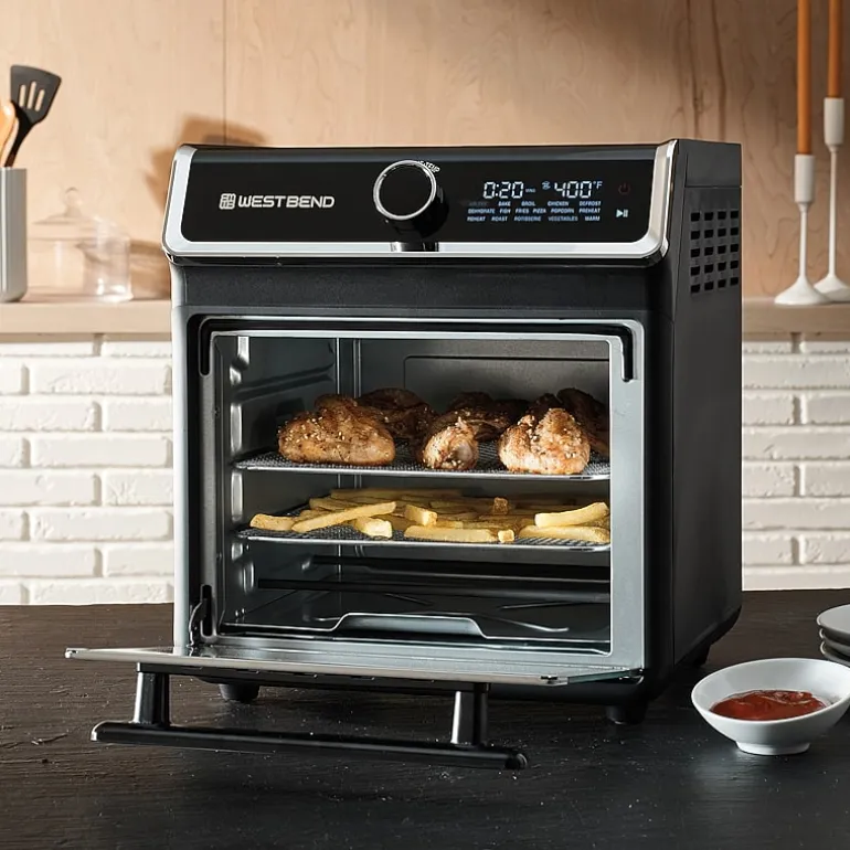 West Bend 15 Qt. Air Fryer Oven with 16 Presets, in Black