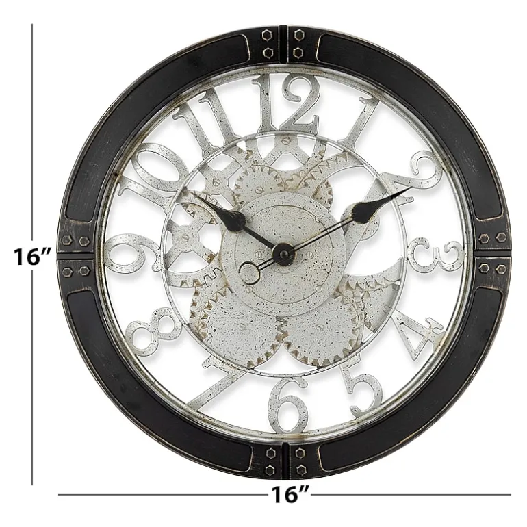 Westclox 16" Bronze Gears Analog Wall Clock