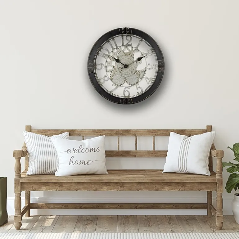 Westclox 16" Bronze Gears Analog Wall Clock