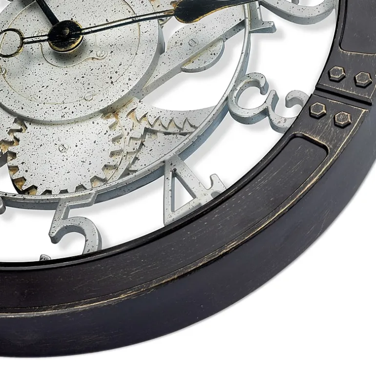Westclox 16" Bronze Gears Analog Wall Clock