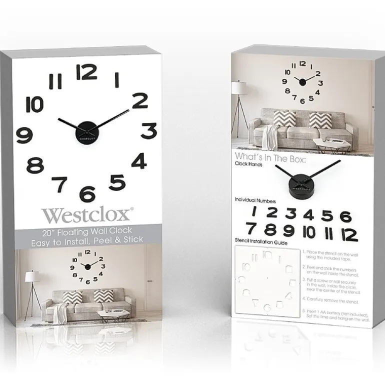 Westclox 20" Floating Numbers Wall Clock